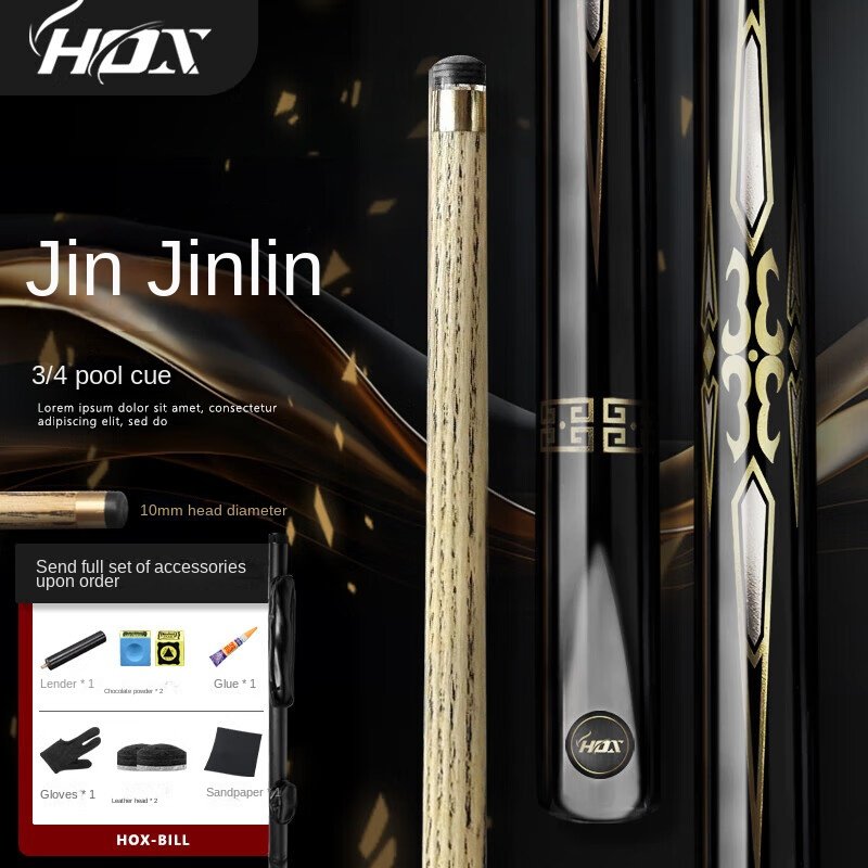 Hot Selling Ash Wood Split Small Tip Snooker Chinese Billiards Cue Stick With Accessories in Stock