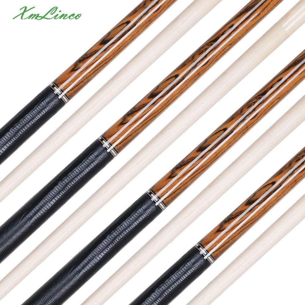 Xmlinco Handmade Billiard Pool Cue Caliburn Wood Lizard Leather Warp 12.5mm Tip Size Hard Maple Shaft 58 Inches