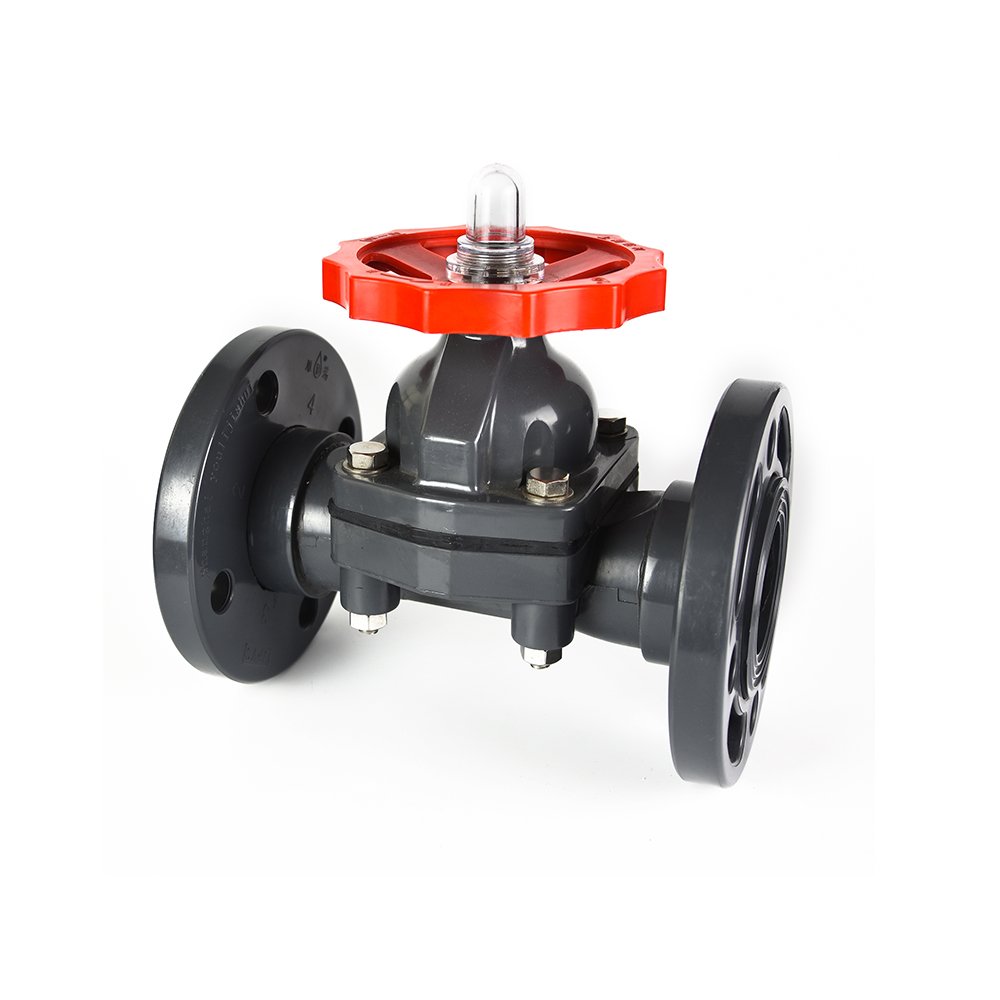 High Temperature Manual Flanged Ends Plastic PVC CPVC Diaphragm Valve