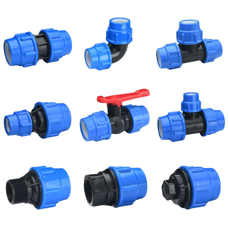 High Quality 50mm LDPE Polyethylene Ball Compression Fitting Connectors Customizable for Water Media OEM Support