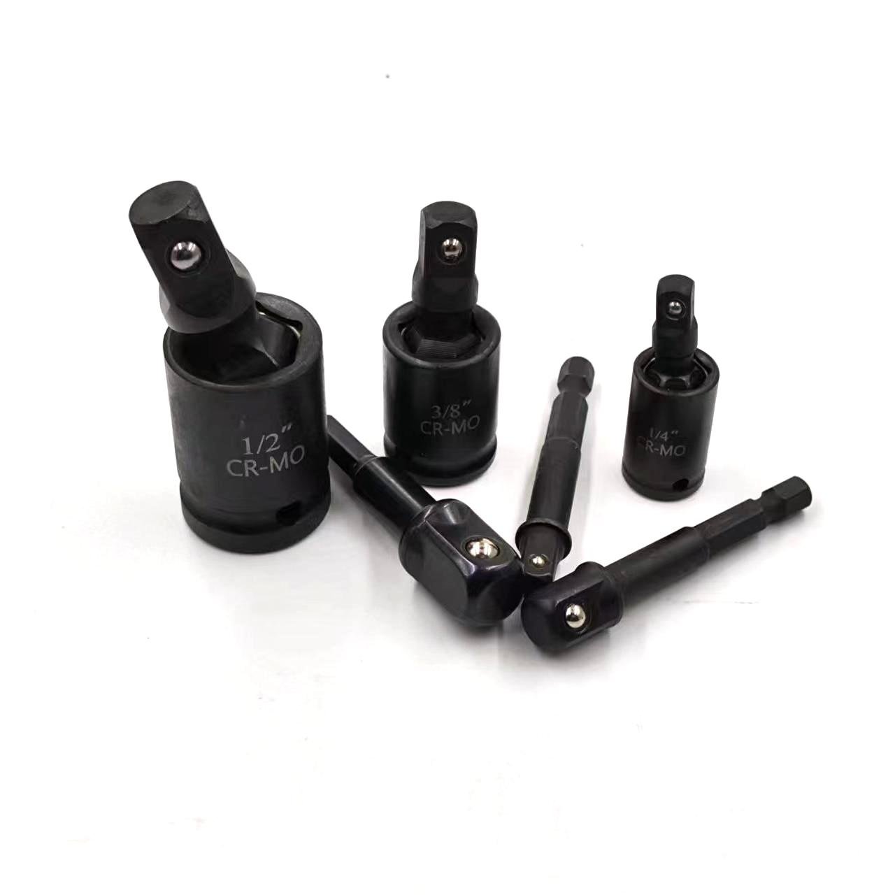 6pcs 1/2" 3/8" 1/4" Pneumatic Universal Joint Hexagonal Handle to Square Socket Ball Head Universal Swivel Joints Tool Set