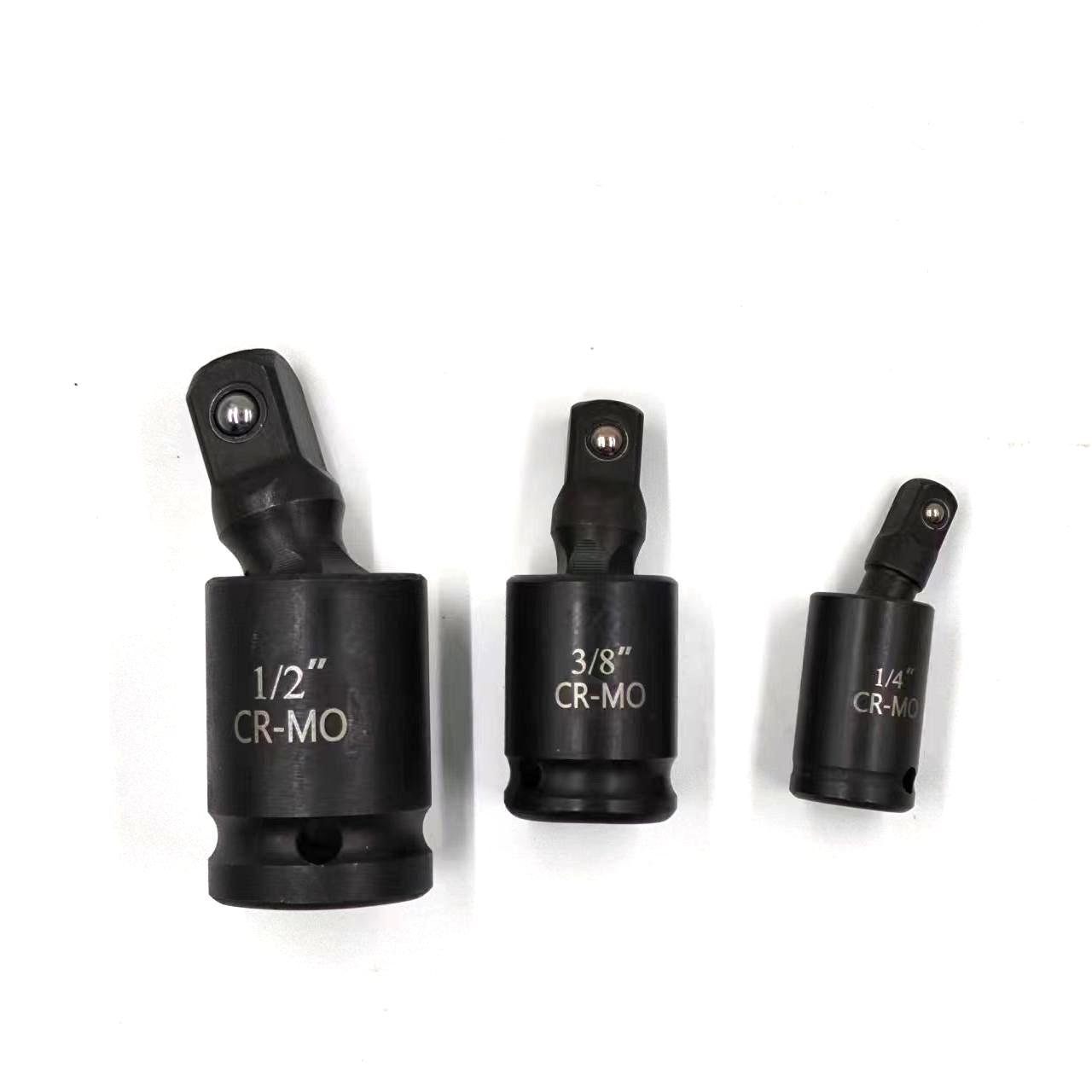 6pcs 1/2" 3/8" 1/4" Pneumatic Universal Joint Hexagonal Handle to Square Socket Ball Head Universal Swivel Joints Tool Set