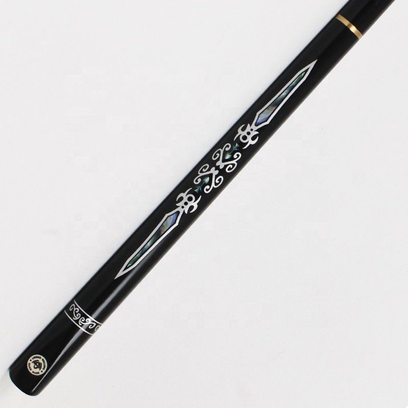 TQG-JX-051 57-Inch Solid Wood Three-Quarters Punch Cue Stick 10mm White Wax Wood Tip Brass Snooker Stainless Steel Joint Pool