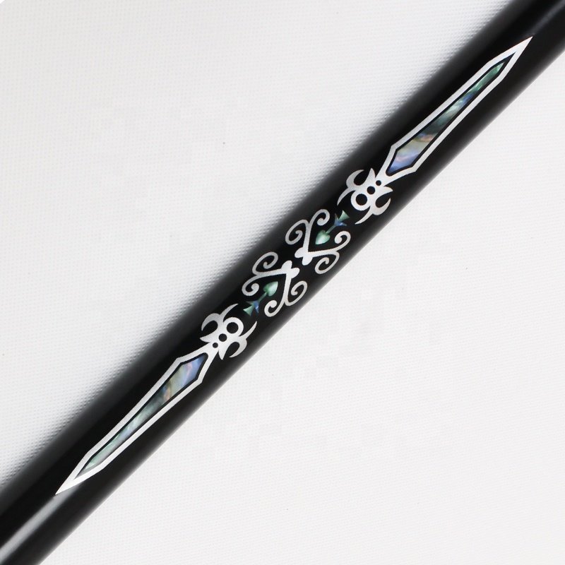 TQG-JX-051 57-Inch Solid Wood Three-Quarters Punch Cue Stick 10mm White Wax Wood Tip Brass Snooker Stainless Steel Joint Pool