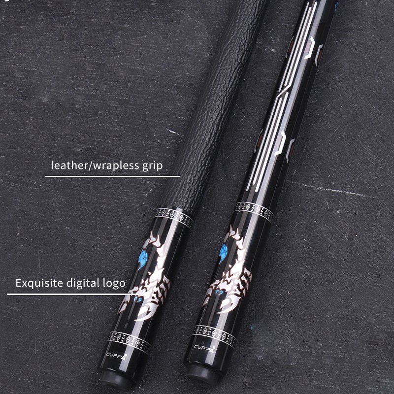 CUPPA-Capricorn Pool Cue Stick Billiard Cues Nine Ball Arm Carbon Fiber Shaft Wrapless/Leather Grip Radial Pin Joint 12.5mm 58in