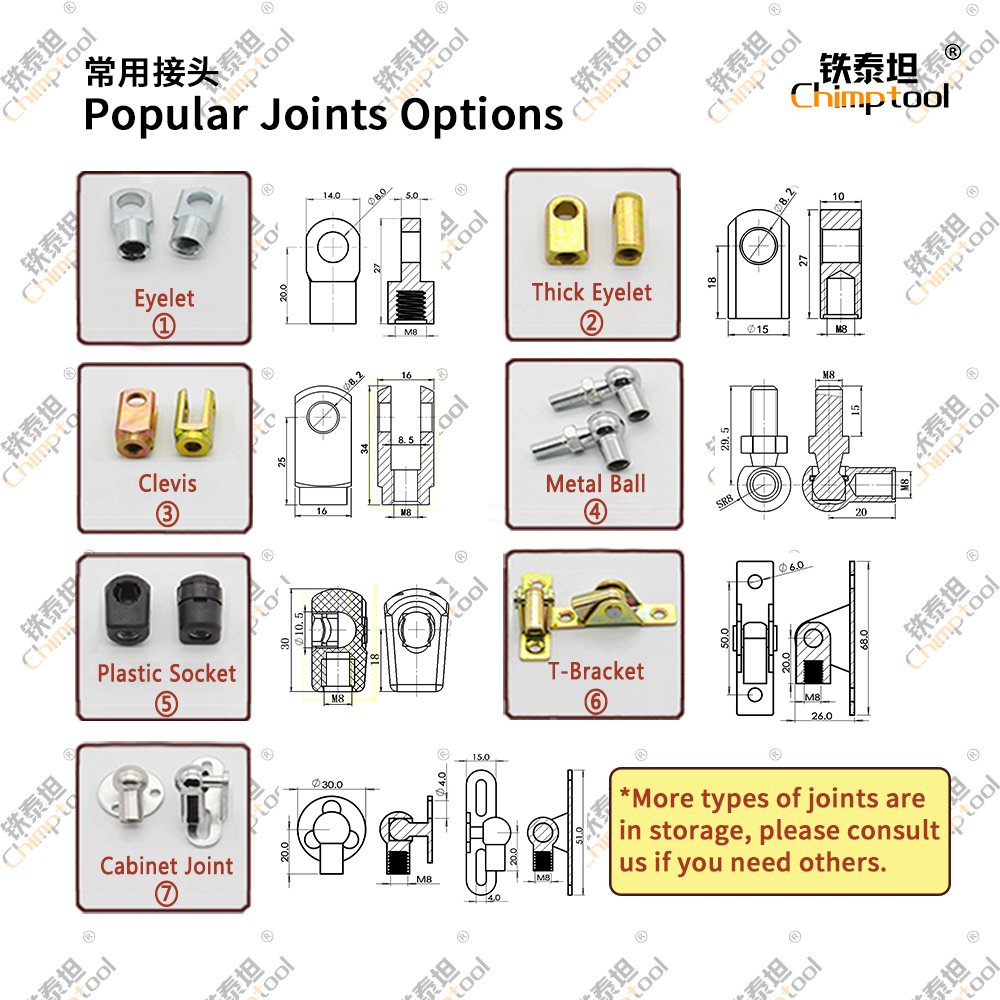 1 Piece Gas Spring Universal Hydraulic Support Rod Shock Absorber Suitable for RV Lathe Lathe Furniture Can Be Customized
