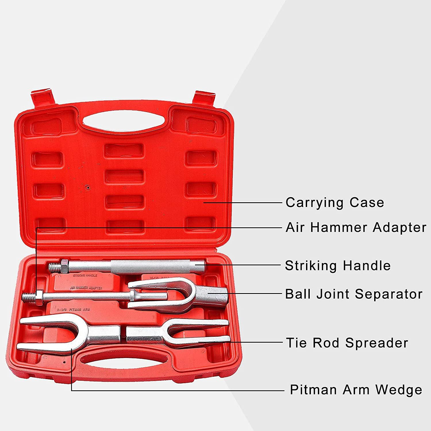 High Quality Fork Ball Nose Puller Ball Joint Tie Rod and Pitman Arm 5-piece Tool Separator for Cars and Light Trucks