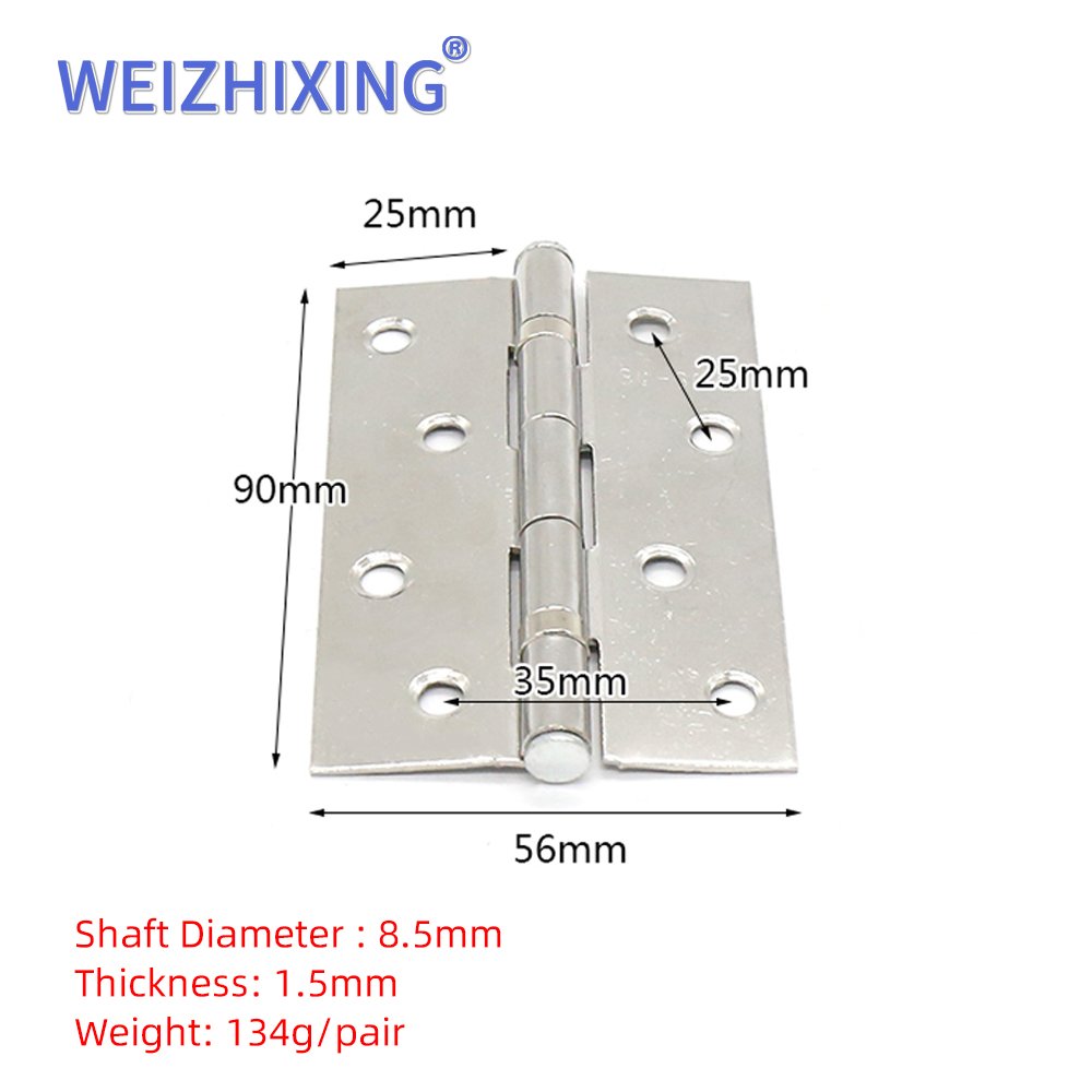 WEIZHIXING 3.5 Inch 2bb Stainless Steel Grade Smooth Ball Bearing Door Flush Joint Hinges Wooden Window Internal Use Furniture