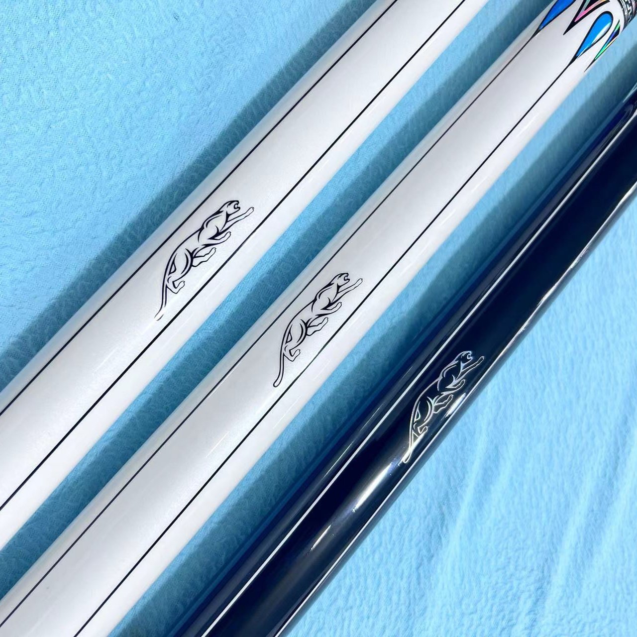 Premium Quality Billiard Cue 1/2-PC Carbon Shaft Wood Sticker Butt Pool Stick 58" Length Uni Loc Joint with Cue Joint Cover
