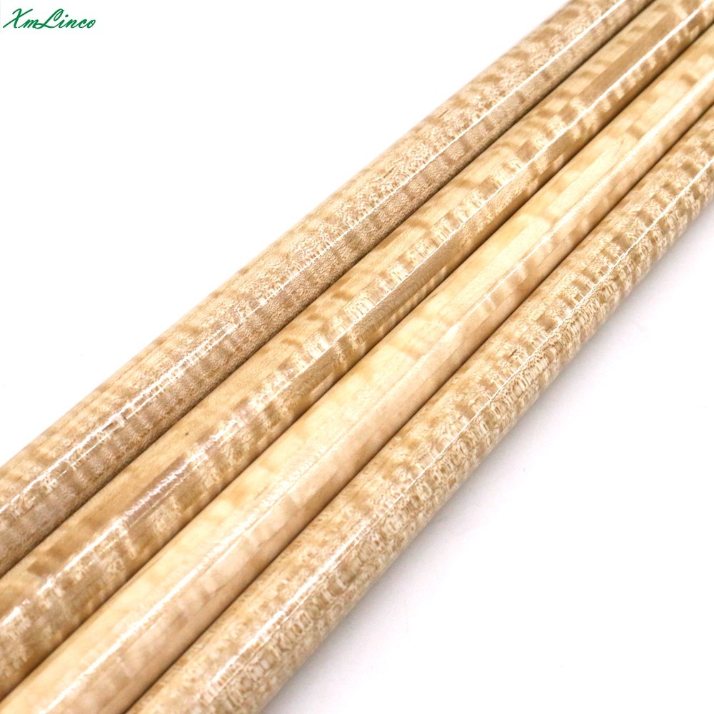 Xmlinco Customized 12 Pcs Laminated Curly and Curly Wood Billiard Carom Cue Shaft