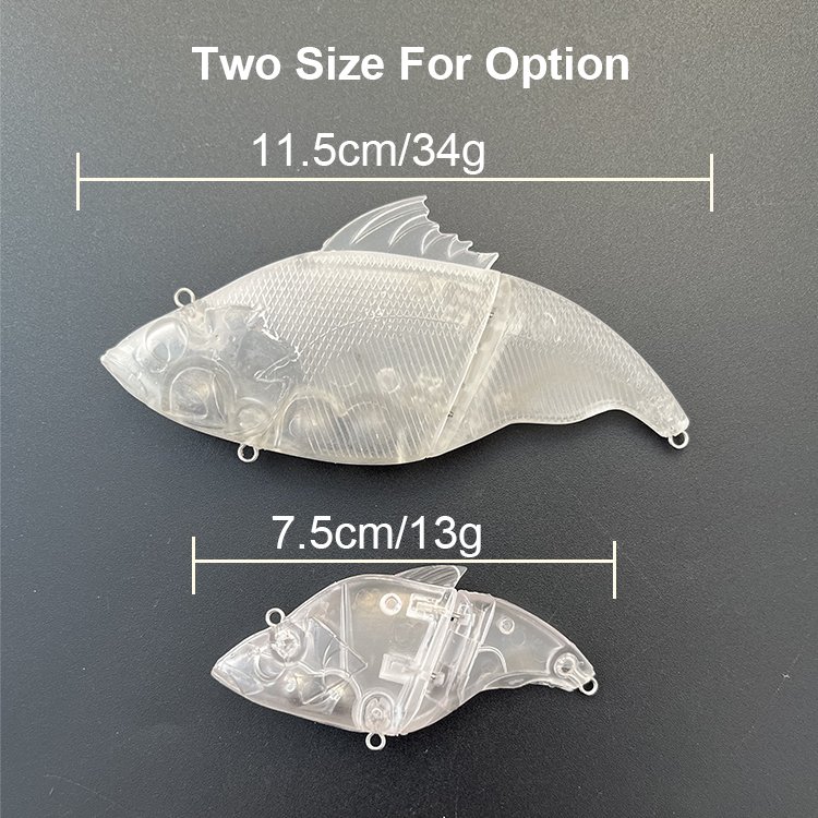 Tiny 7.5cm 13g 2 Joints Vatalion Swimbait Unpainted Swimbait Megass With 3 Bearing Ball Inside