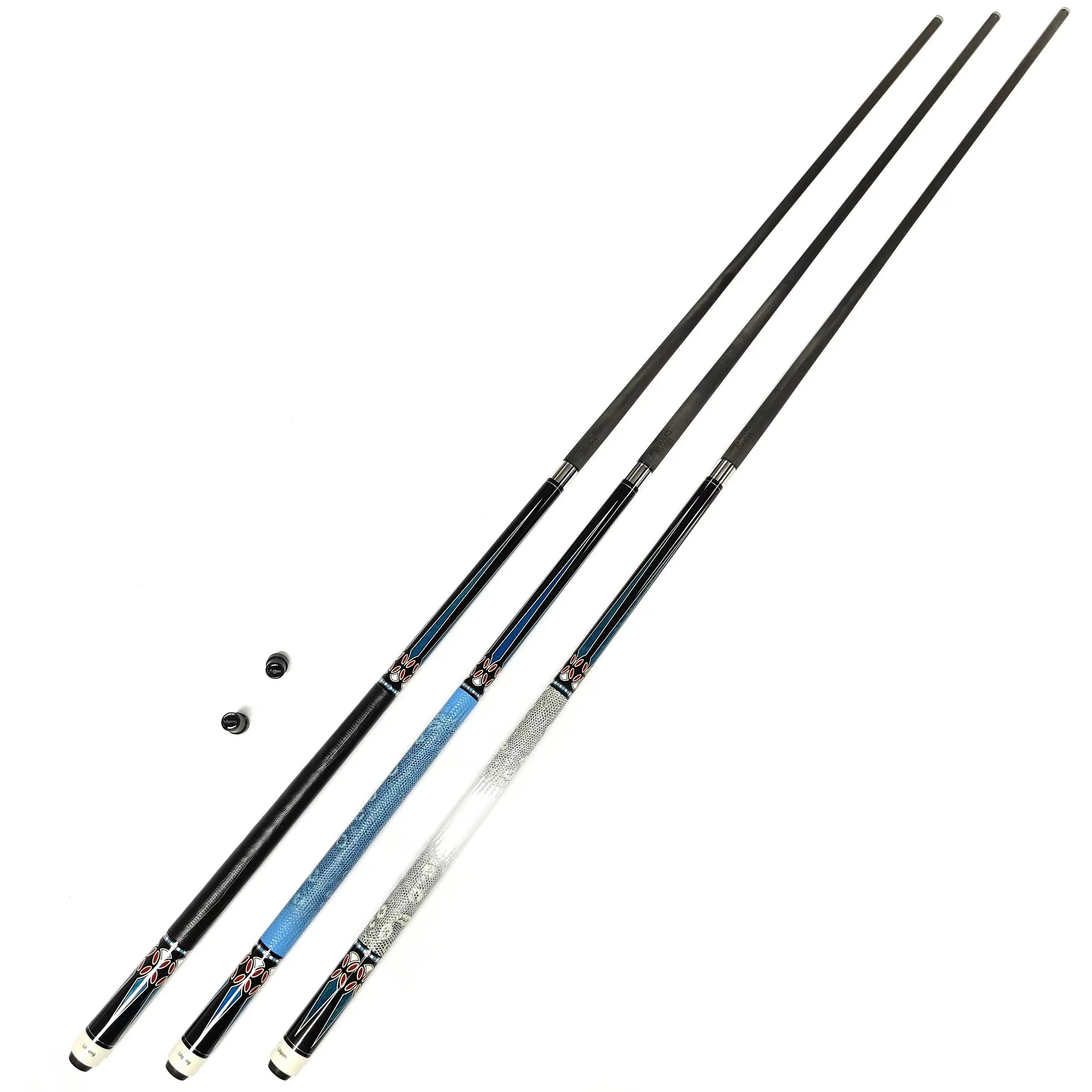 Quality Leather Maple Butt Handmade Uni-Lock Joint Carbon Fiber Shaft Billiard Pool Cue Stick With Extension Carbon Pool Cue