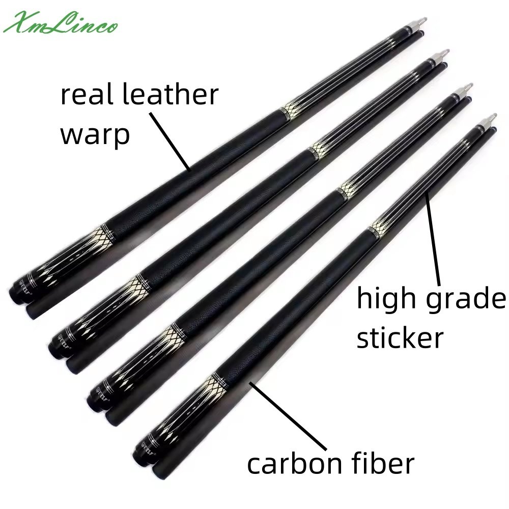 Xmlinco Real Leather Warp Billiard Pool Cue Carbon Fiber Shaft 1/2 Split Cue12.5mmTip Size High Technology High Grade Sticker