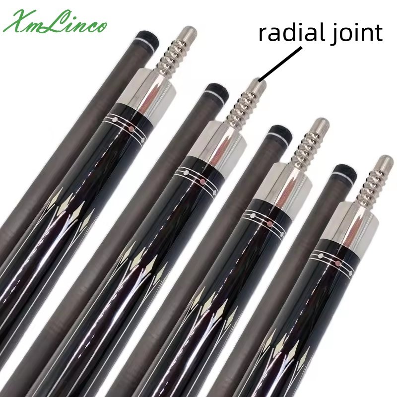 Xmlinco Real Leather Warp Billiard Pool Cue Carbon Fiber Shaft 1/2 Split Cue12.5mmTip Size High Technology High Grade Sticker