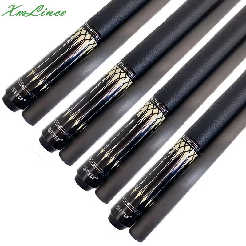 Xmlinco Real Leather Warp Billiard Pool Cue Carbon Fiber Shaft 1/2 Split Cue12.5mmTip Size High Technology High Grade Sticker