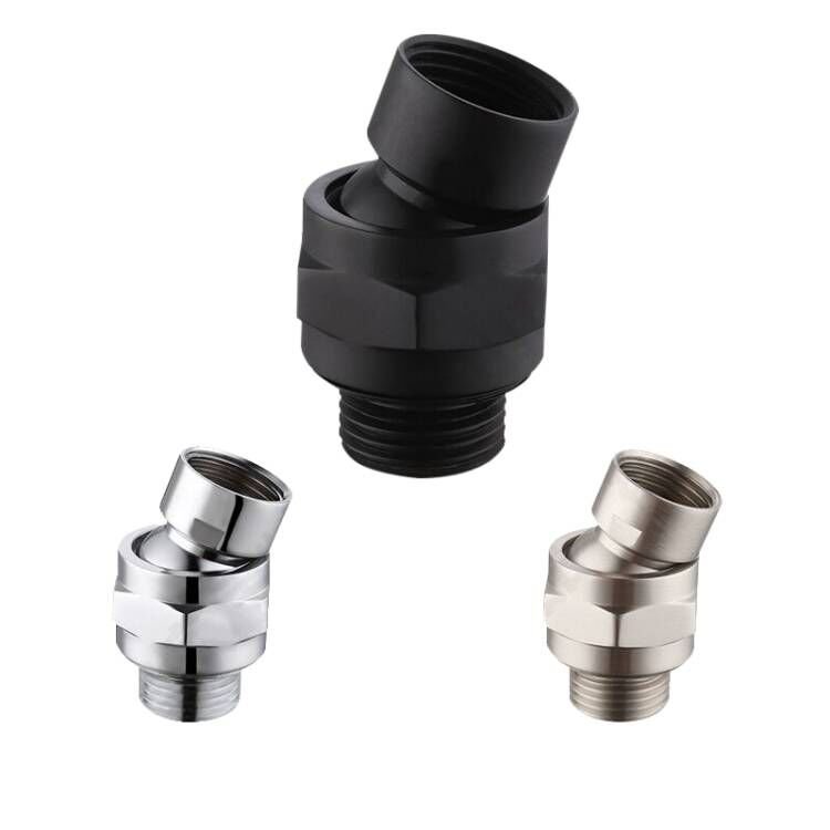 Brass Adjustable Shower Arm Extension Universal Component Brushed Nickel Shower Connector Ball Joint Swivel Ball Adapter