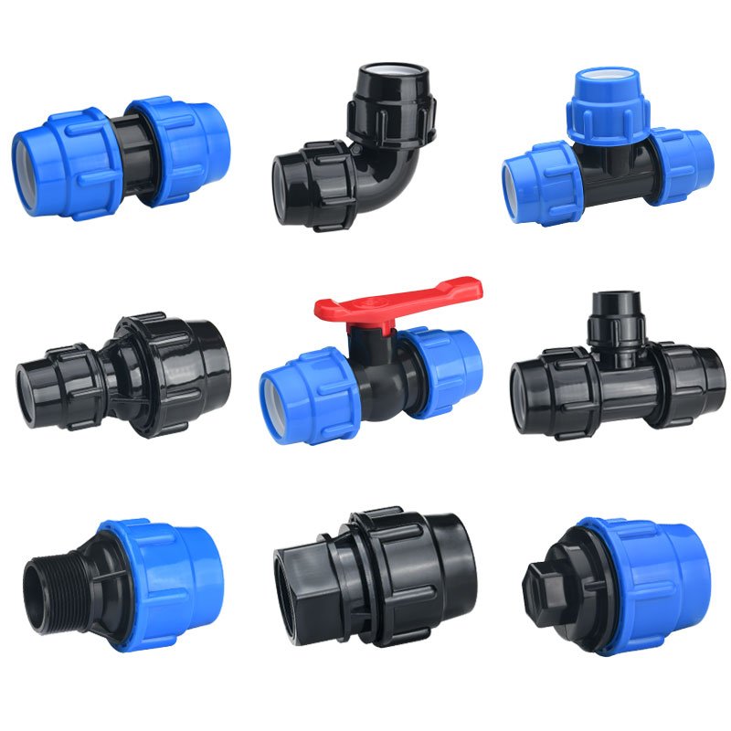 Black PE Pipe Quick Connect Ball Valve Switch Valve Quick Connect Water Pipe Joint Accessories