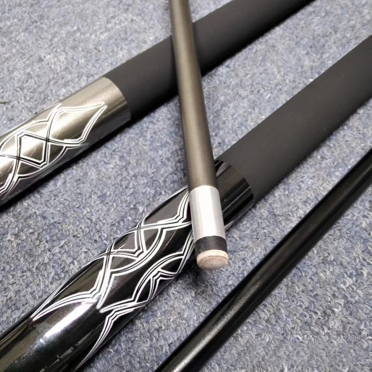 Factory Supply 1/2 Split 13MM Tip Size Carbon Fiber Shaft Carbon Cue Stick Carbon Fiber Cue Stick Billiard