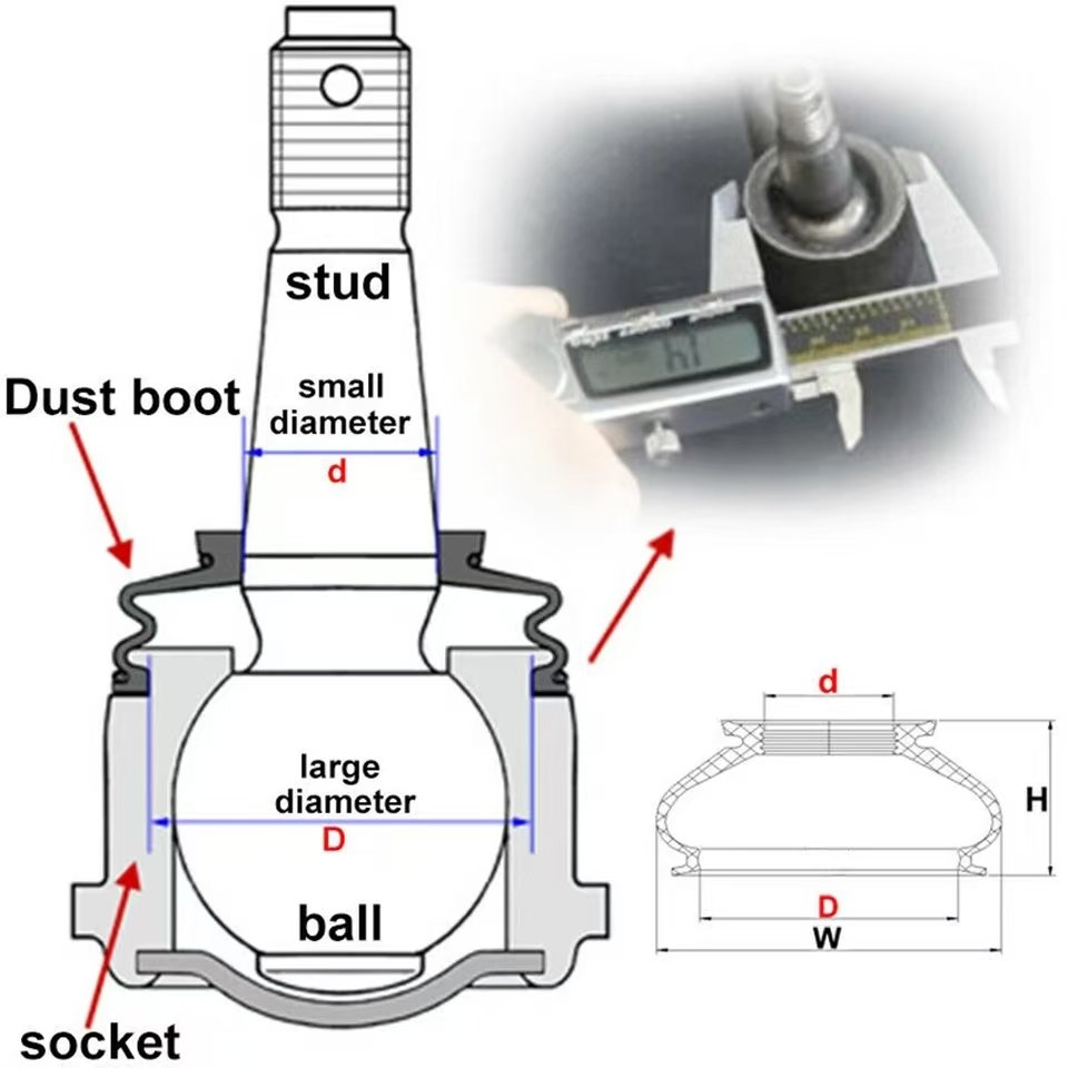 Rubber Car Control Arm 11 25 19MM Rod Ball Joint Dust Boot Suspension Steering Cover Replacement Kit Dust Covers for Connectors