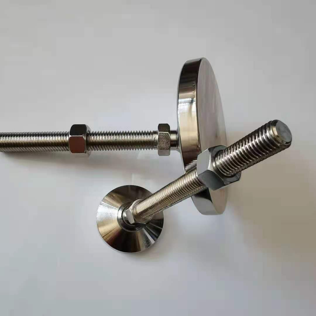 Customized Moving Rotary Adjust Feet Stem Head Swivel 45 Carbon Steel Metal Iron Nickel Plating SS Leveling Mounts