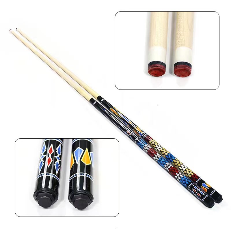New Arrival 57inches Maple 1/2 Center Jointed Billiard Pool Cue With 13mm Tip Size