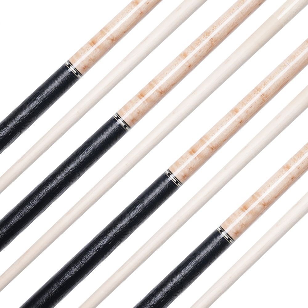 Xmlinco Handmade Billiard Sticker Pool Cue Curly Wood Lizard Leather Warp 12.5mm Tip Size Hard Maple Shaft 58 Inches