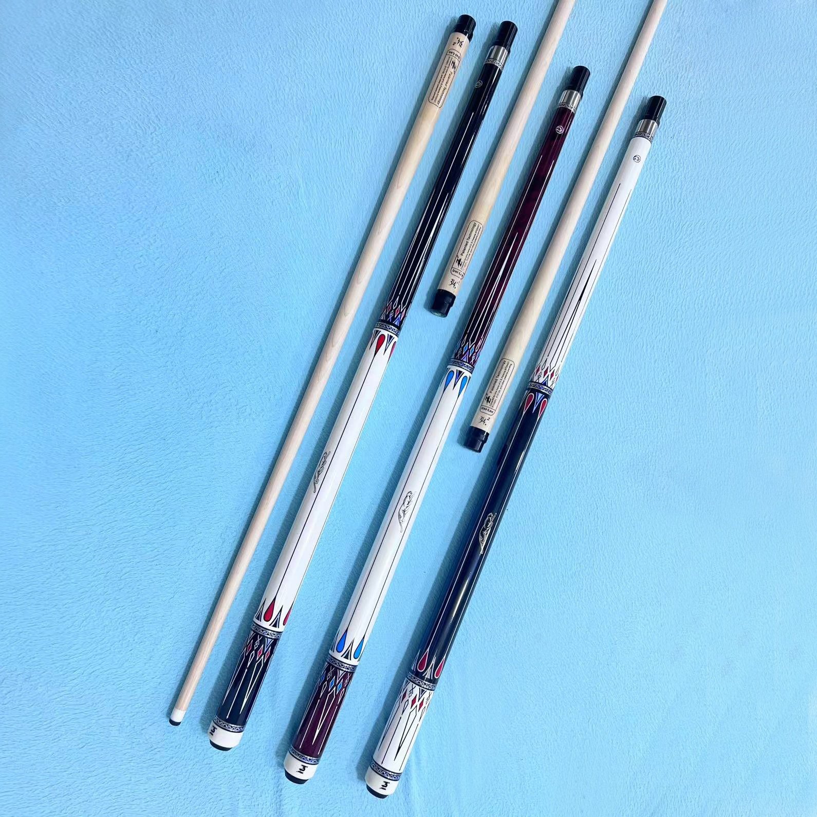 High-End 58-Inch 1/2-PC Maple Wood Premium Quality Billiard Cue Uni-Loc Joint Sticks Cue Joint Protector Sale for Pool Sports