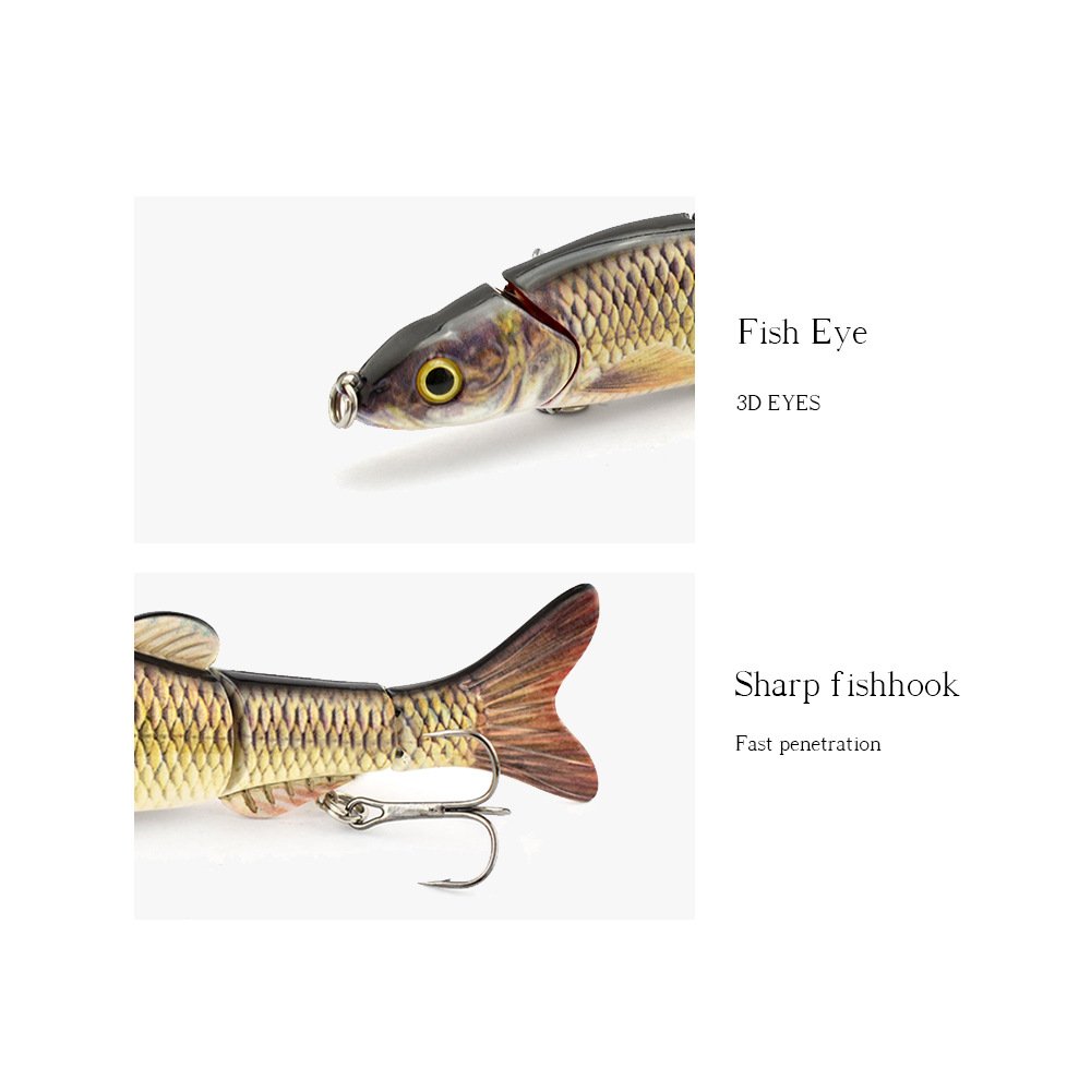 165mm 38g 10 Color 5 Section Wobblers Crankbait Iron Link PVC Soft Tail Built in Steel Ball Multi Jointed Swimbait Fishing Lures