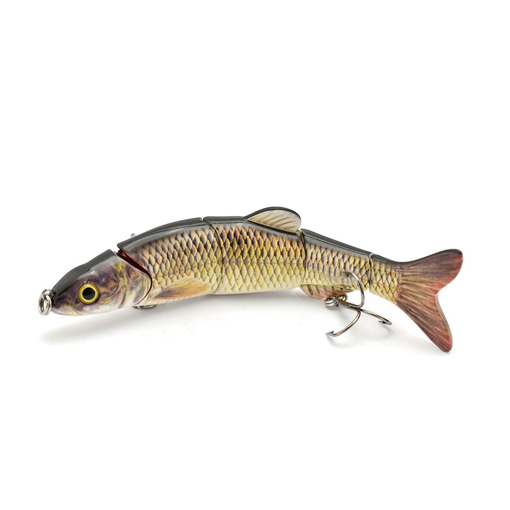 165mm 38g 10 Color 5 Section Wobblers Crankbait Iron Link PVC Soft Tail Built in Steel Ball Multi Jointed Swimbait Fishing Lures