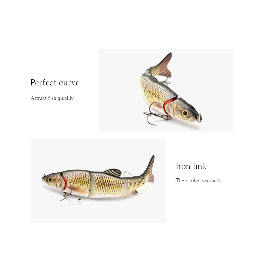 165mm 38g 10 Color 5 Section Wobblers Crankbait Iron Link PVC Soft Tail Built in Steel Ball Multi Jointed Swimbait Fishing Lures