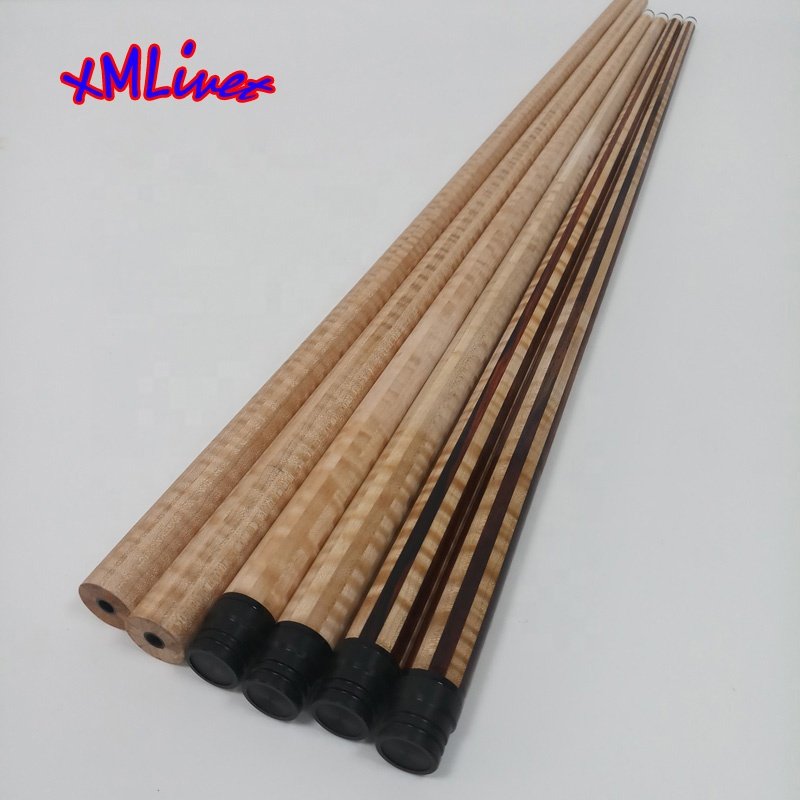 Half-finished/finished 12Pieces Tiger Maple/cocobolo Wood Laminated Technology Pool Cue Shaft for Billiards Cues/carom Cues