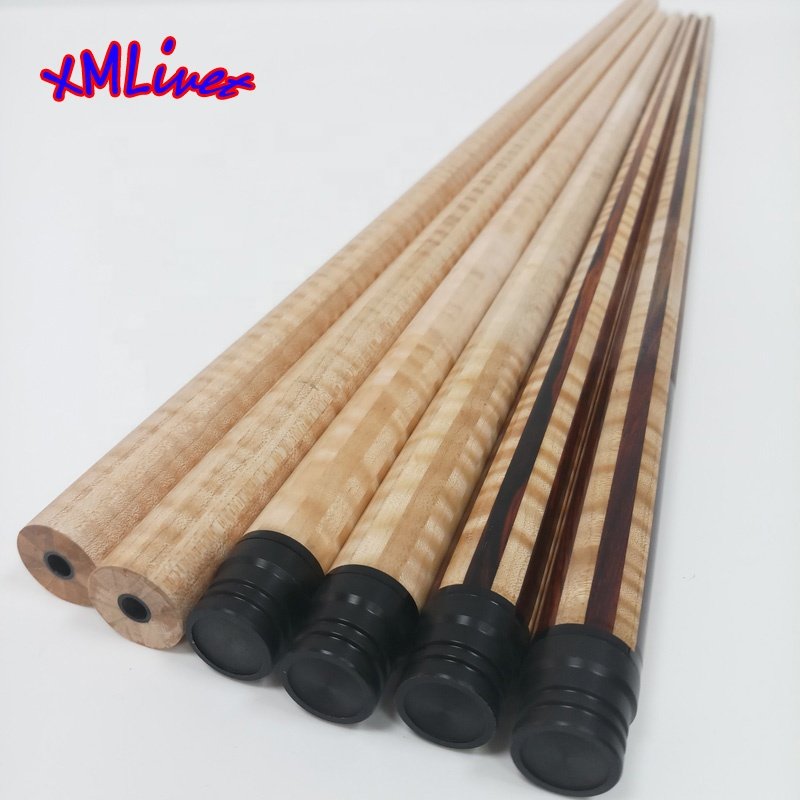 Half-finished/finished 12Pieces Tiger Maple/cocobolo Wood Laminated Technology Pool Cue Shaft for Billiards Cues/carom Cues