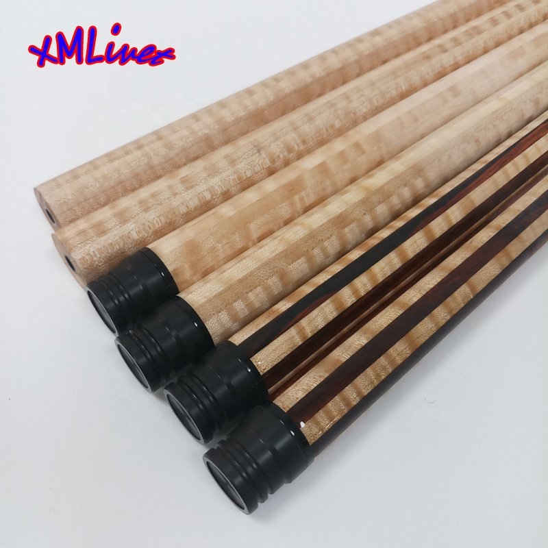 Half-finished/finished 12Pieces Tiger Maple/cocobolo Wood Laminated Technology Pool Cue Shaft for Billiards Cues/carom Cues