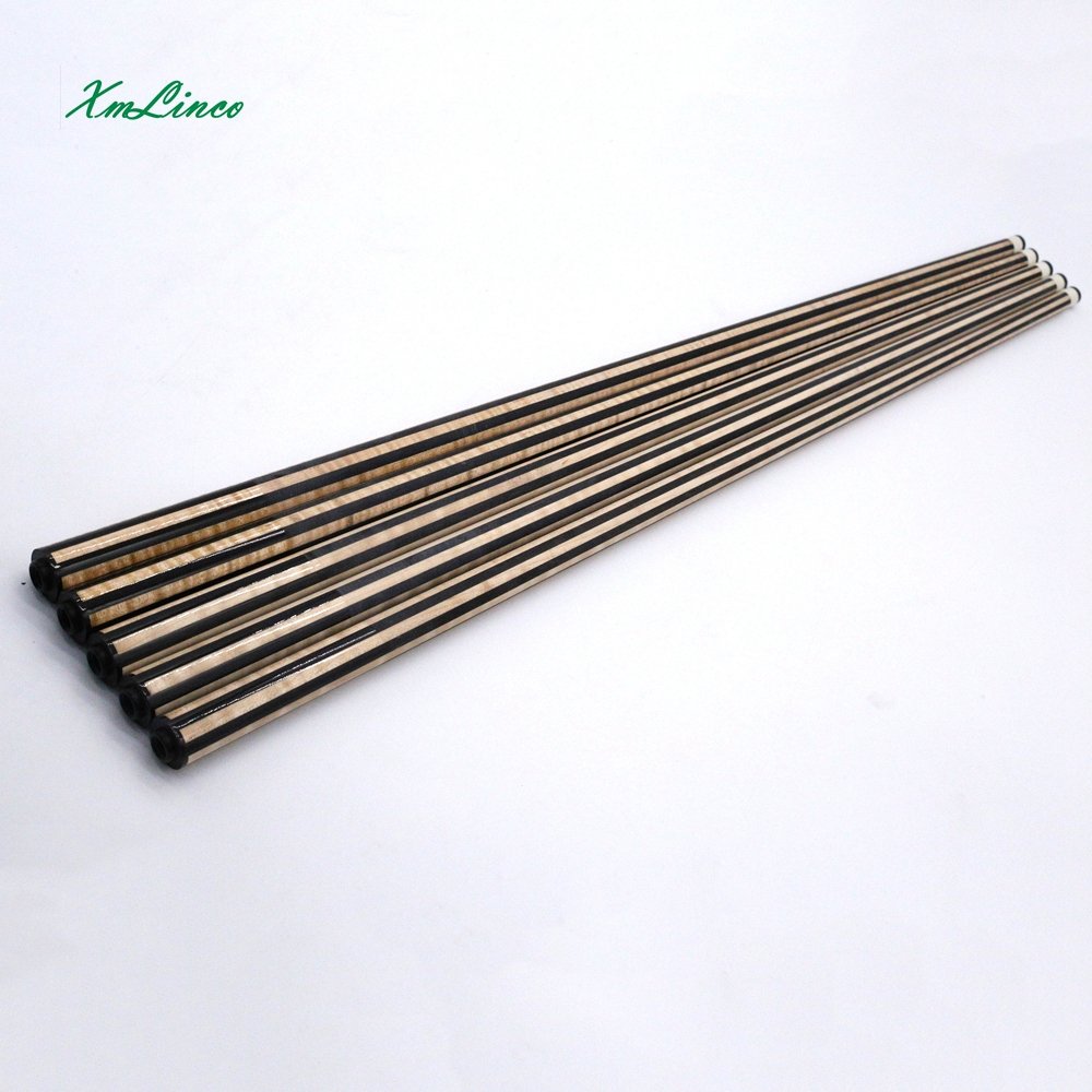 Xmlinco Customized 12pcs Tech Ebony Spliced Shaft 3/8-10 Joint Pins for Inlay Carom Cue 3 Cushion Cue With Carbon Core Inside