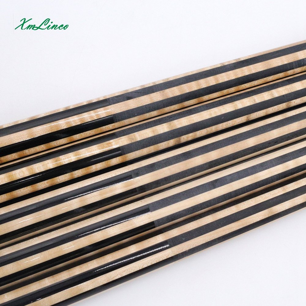 Xmlinco Customized 12pcs Tech Ebony Spliced Shaft 3/8-10 Joint Pins for Inlay Carom Cue 3 Cushion Cue With Carbon Core Inside