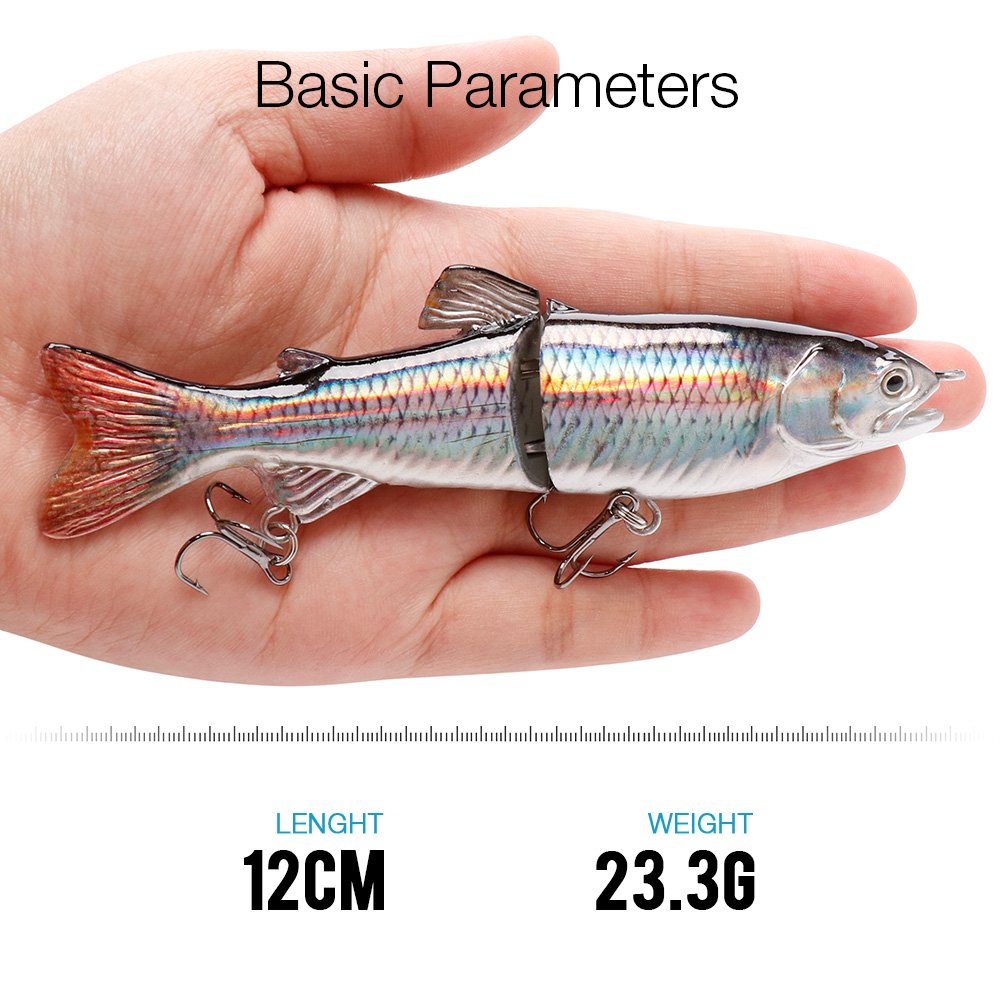 Private Label 120mm 23.3g Built-in Steel Ball Abs Plastic Hard Bait 2 Segmented Jointed Swimbait Lure Fishing
