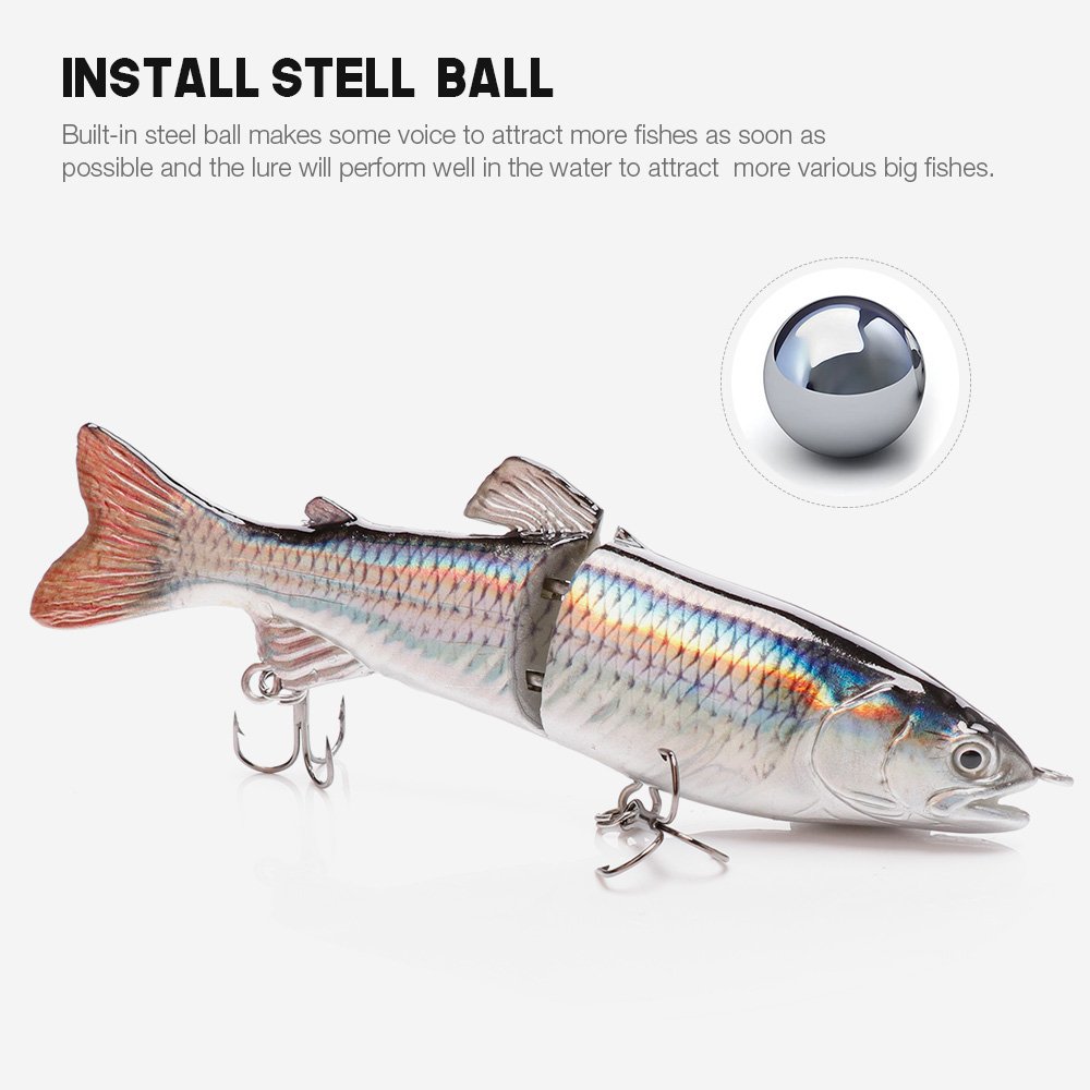 Private Label 120mm 23.3g Built-in Steel Ball Abs Plastic Hard Bait 2 Segmented Jointed Swimbait Lure Fishing