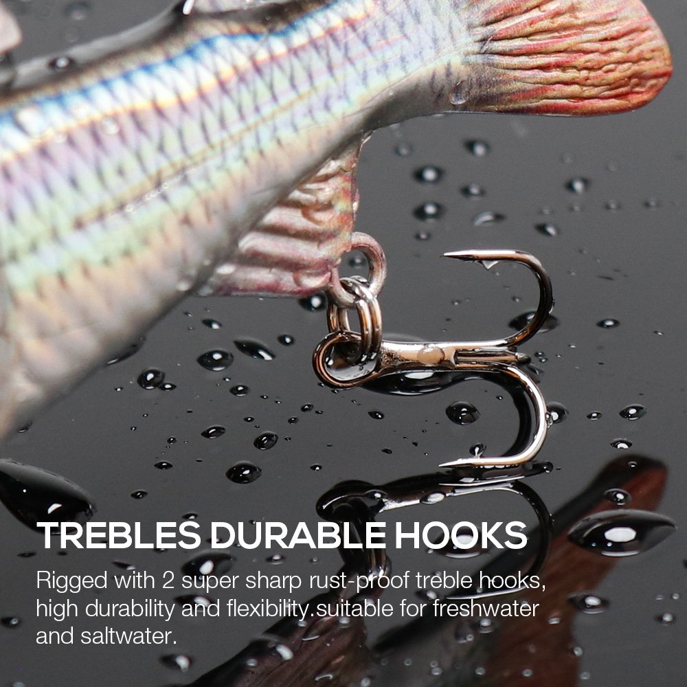 Private Label 120mm 23.3g Built-in Steel Ball Abs Plastic Hard Bait 2 Segmented Jointed Swimbait Lure Fishing