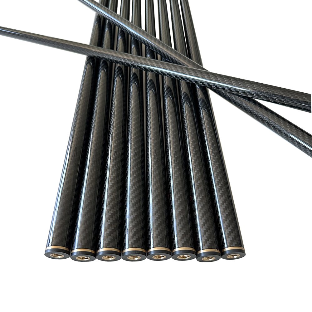 Professional 9 Ball 1 Section Carbon Fiber Pool Cue Billiard Cues Stick With Metal Joint and Premium Tip