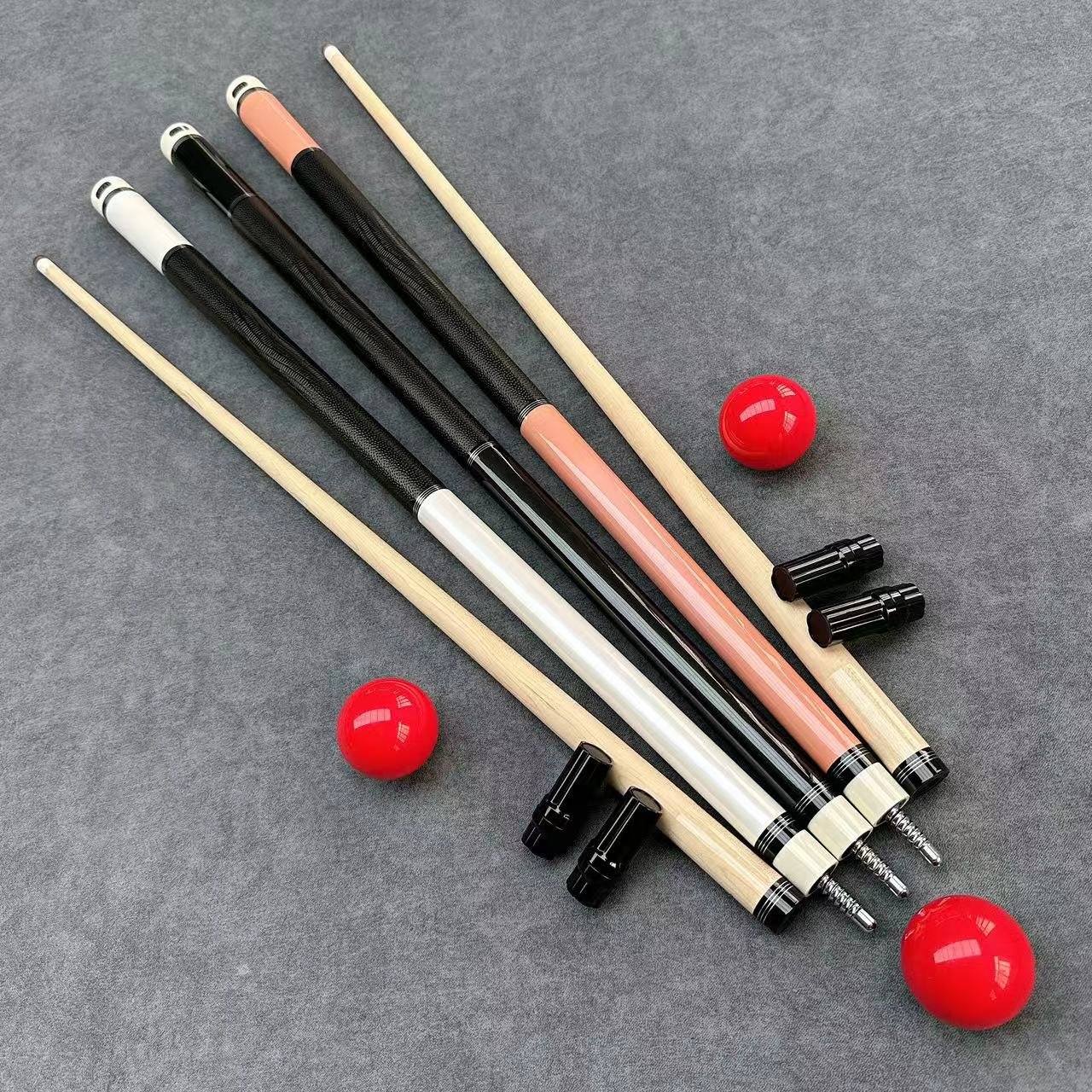 Chinese Imported Private Brand Logo Cue Black and White Graphite Paint Finish and Maple Core Carom Billiard Cues
