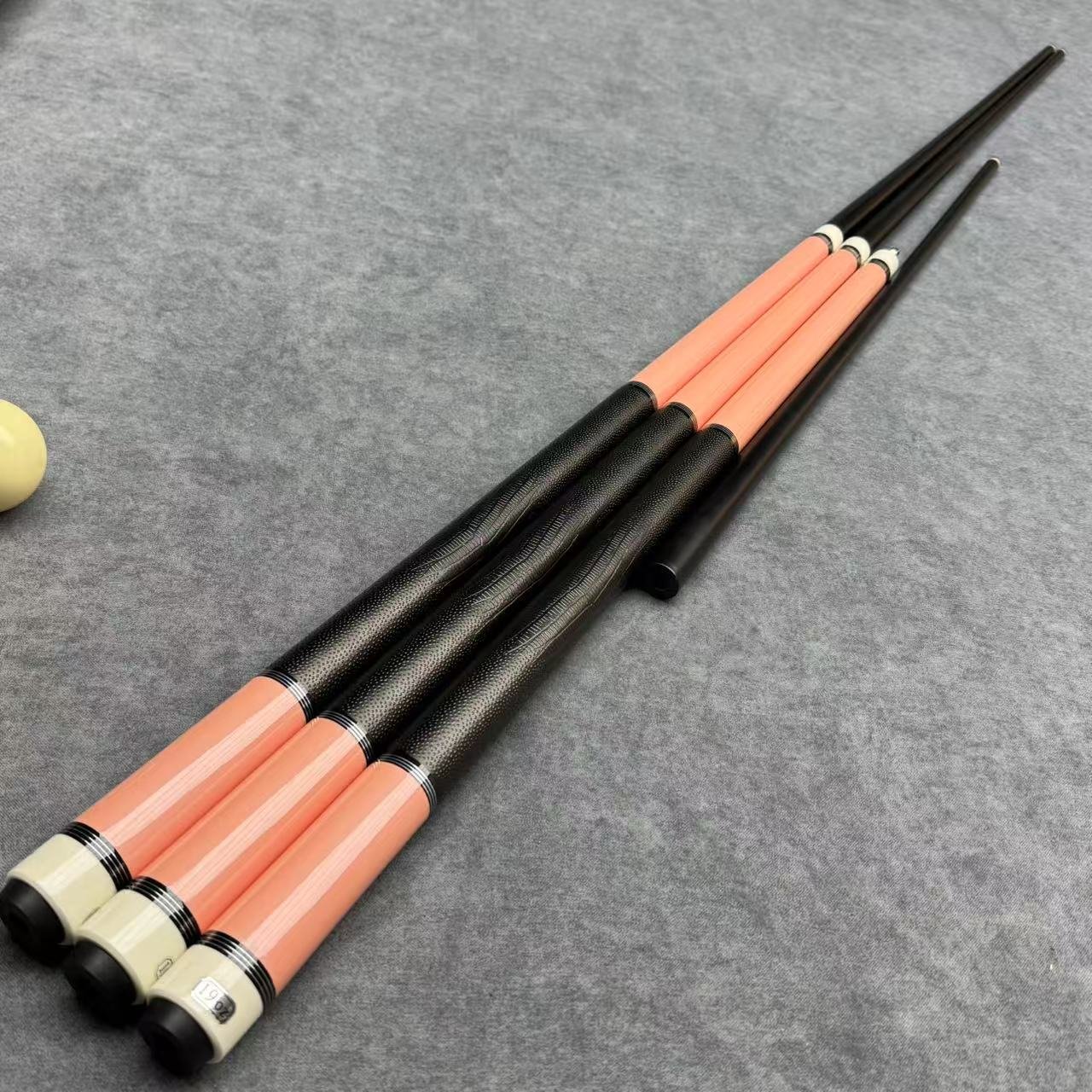 Chinese Imported Private Brand Logo Cue Black and White Graphite Paint Finish and Maple Core Carom Billiard Cues