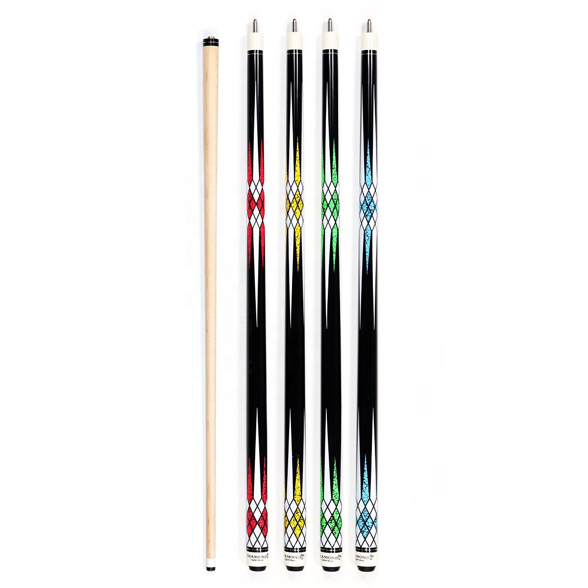 New Design Wholesale Price 1/2 Split Maple Wood Pool Billiard Cue 57inch Length 13mm Tip for America Billiard Table