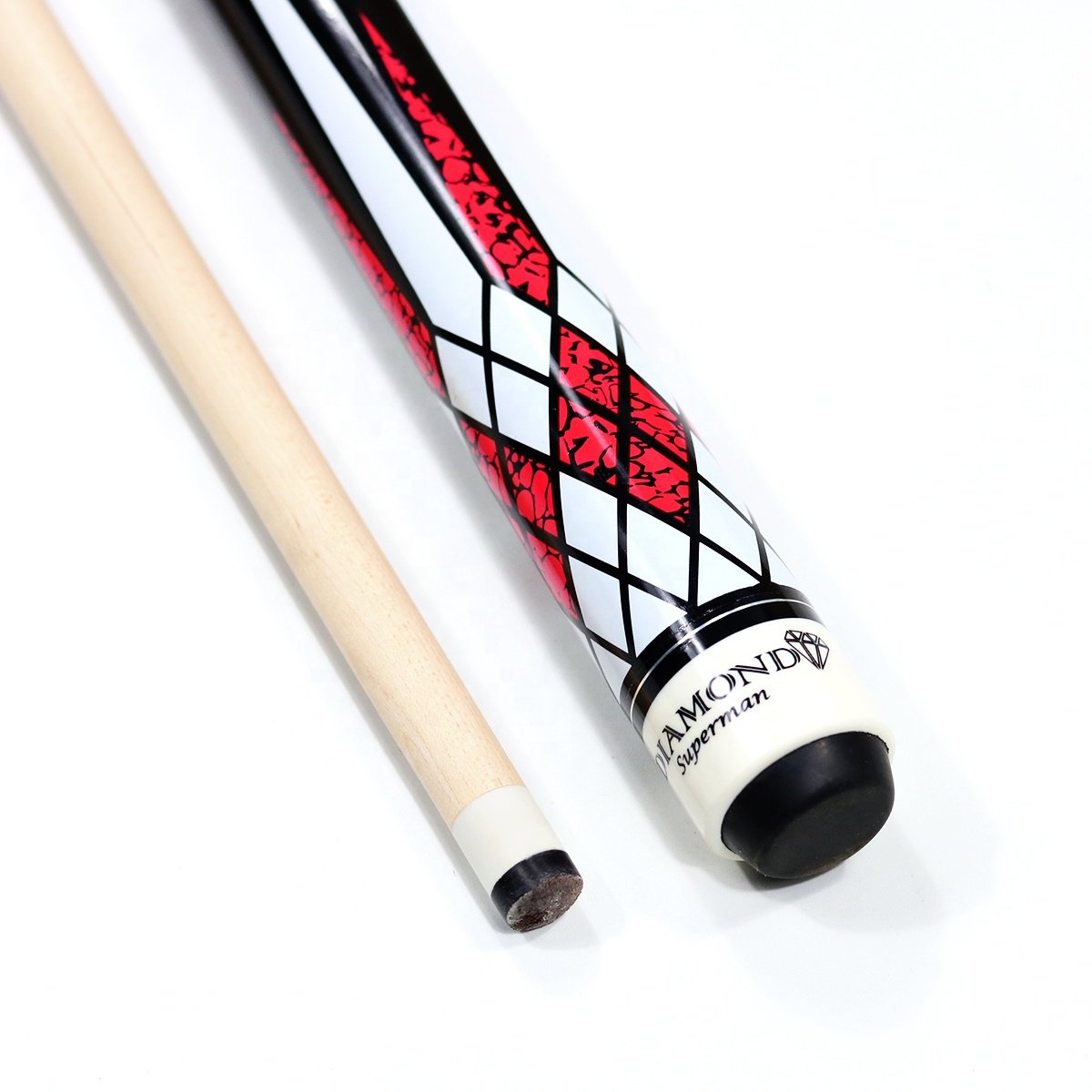 New Design Wholesale Price 1/2 Split Maple Wood Pool Billiard Cue 57inch Length 13mm Tip for America Billiard Table