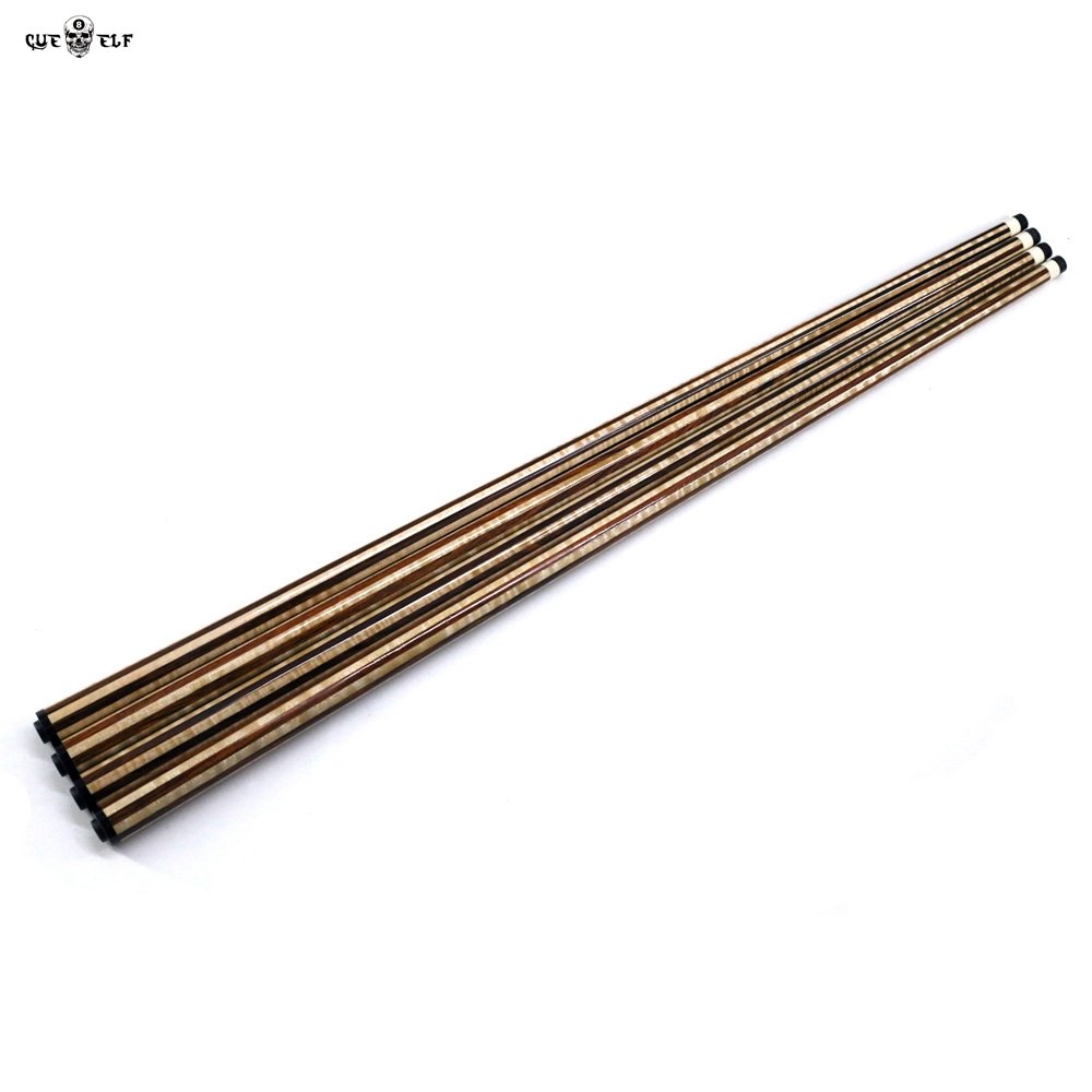 Cueelf Popular 12 Pcs Laminated Curly and Cocobolo Wood Billiard Pool Cue Shaft