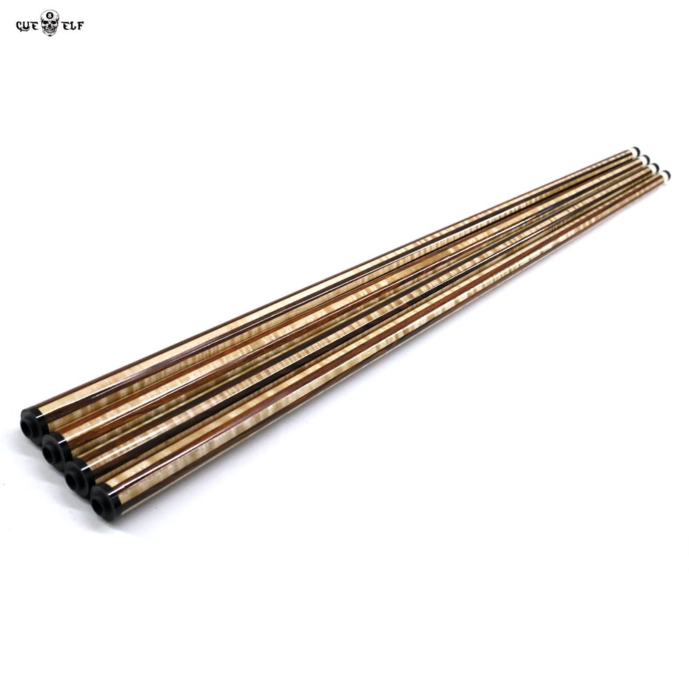Cueelf Popular 12 Pcs Laminated Curly and Cocobolo Wood Billiard Pool Cue Shaft