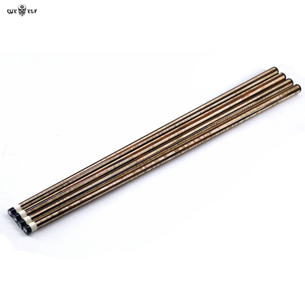 Cueelf Popular 12 Pcs Laminated Curly and Cocobolo Wood Billiard Pool Cue Shaft