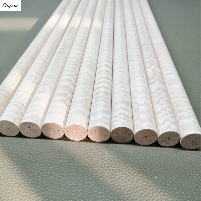 Chyone Top Quality 12pcs Spliced Curly Maple Wood Carom Cue Shafts Half-finished Inlay Carom Cue Shafts 3c Shafts