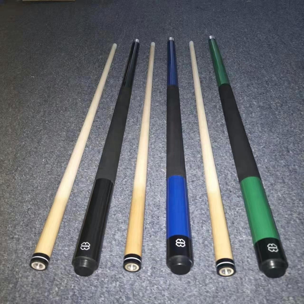 4pcs 1/2pc Jointed Pool Cues New 57" Billiard House Bar Pool Cue Sticks With Multi Design(Mixed Style Sending)