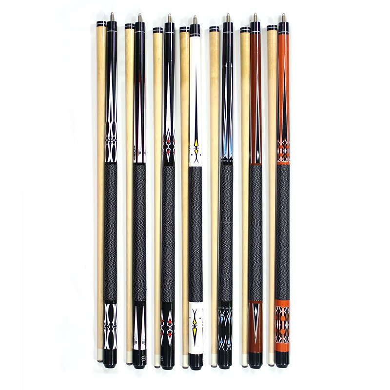 4pcs 1/2pc Jointed Pool Cues New 57" Billiard House Bar Pool Cue Sticks With Multi Design(Mixed Style Sending)