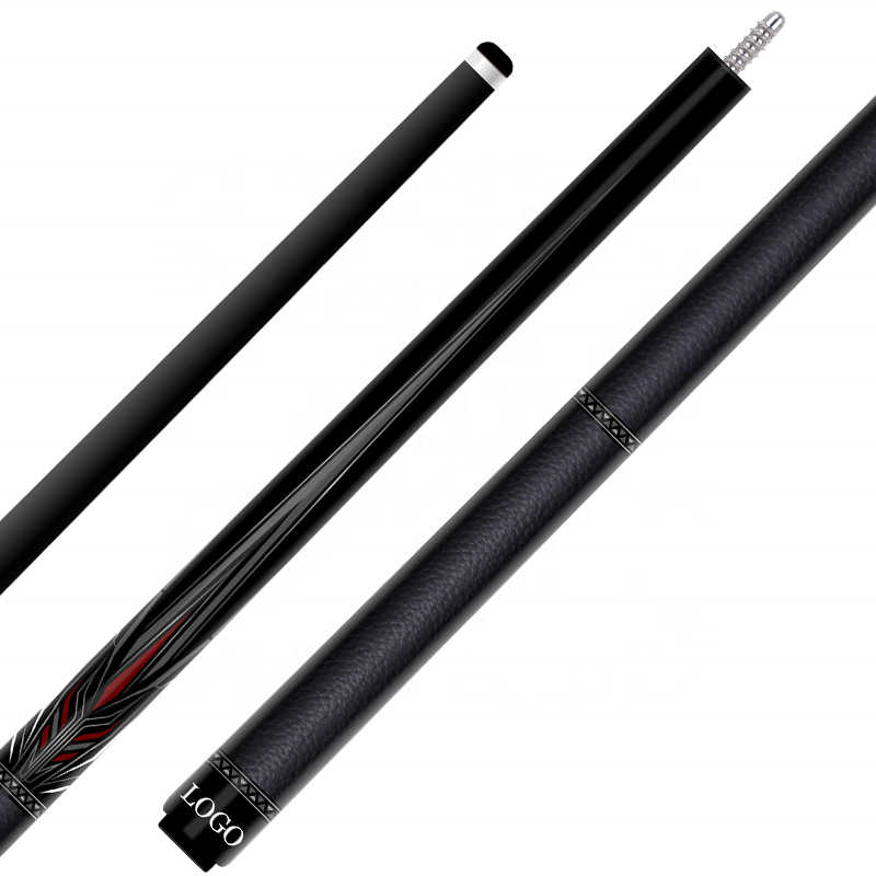 TQG-LC-C23 with Multiple Snooker Joint and Marking Carbon Fiber Pool Cue Billiards Cue 1/2 Split 12..5mm Maple Butt